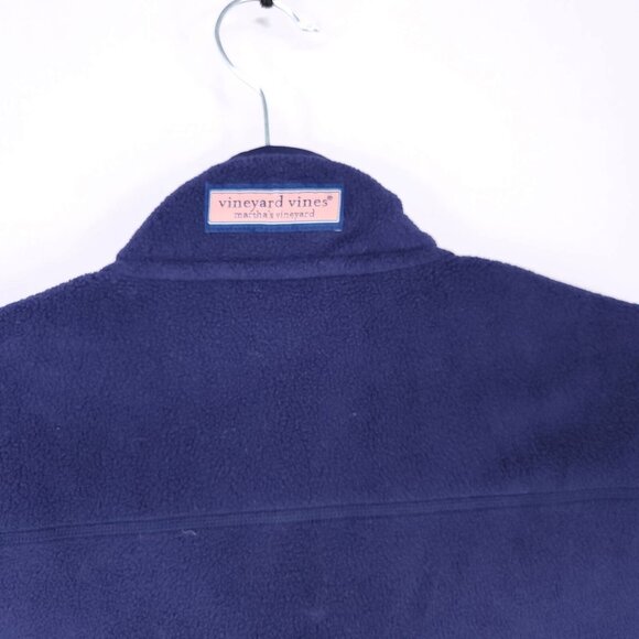 Vineyard Vines Fleece Vest Men's Size Large Harbor Full Zip Blue Pockets Mock - Picture 7 of 12